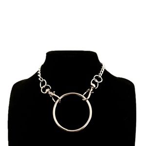 custom made by hand double clasp large o ring chain necklace